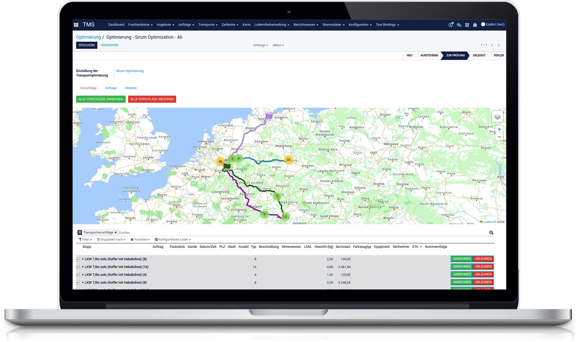 Routenoptimierung erleichtern Sie der Disposition schnell und zielgerichtet zu planen