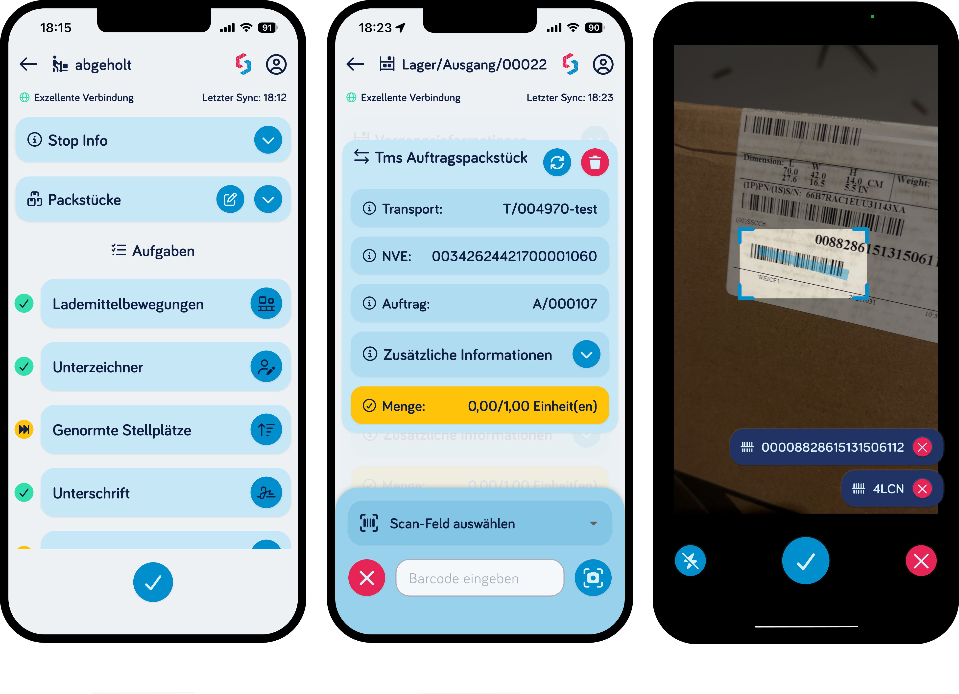 Integration der Fahrer- und Umschlagslager-App 