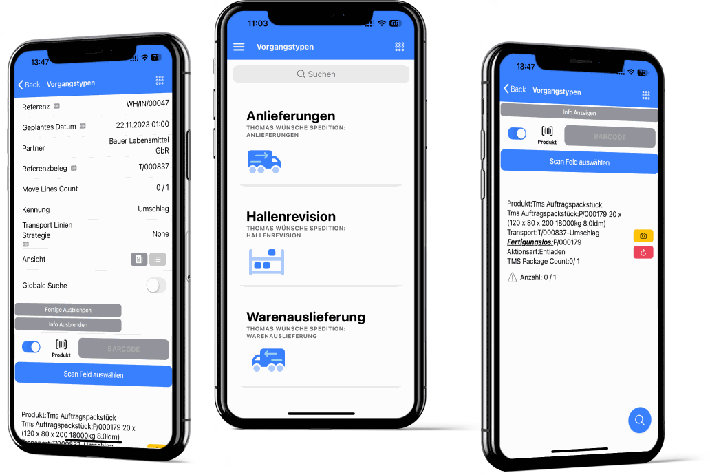 SIRUM APP - Integrierte Lösung: Fahrer- und Lager-Apps